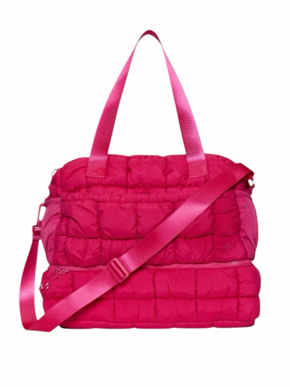 Fabletics The Essential Puff Gym Bag In Pink Crush (Hot Pink) NWT